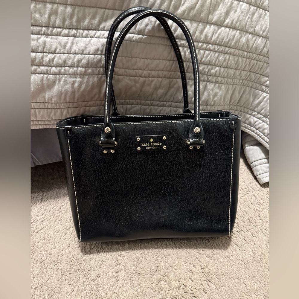 Kate Spade Black Structured Tote Bag